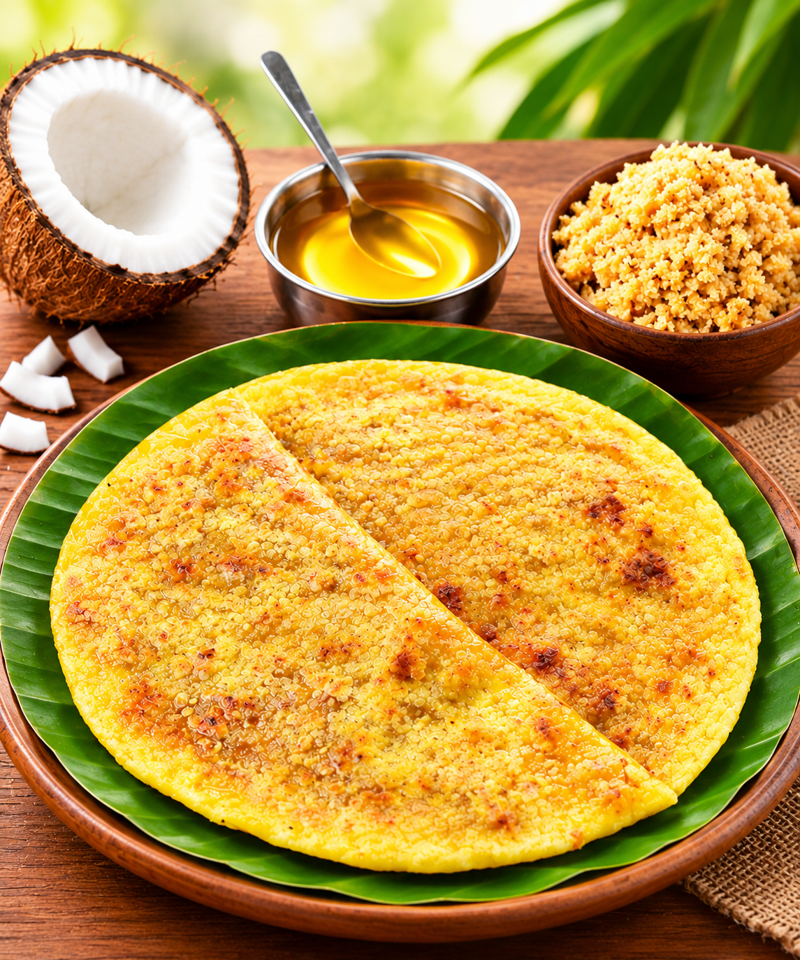 Coconut Stuffed Sweet Flatbread (Kaayi Holige / Kayi Obbattu)