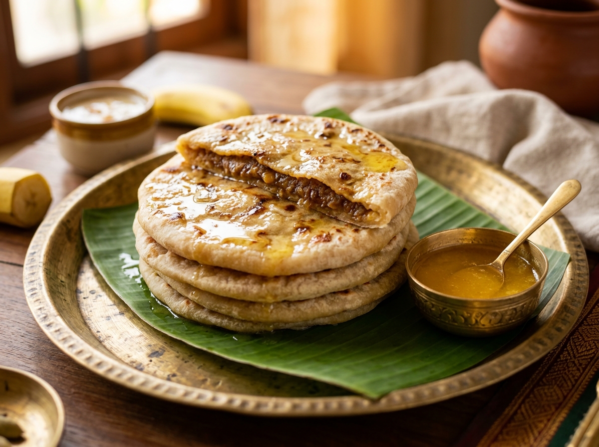 Lentil Stuffed Sweet Flatbread (Bele Holige / Bele Obbattu)