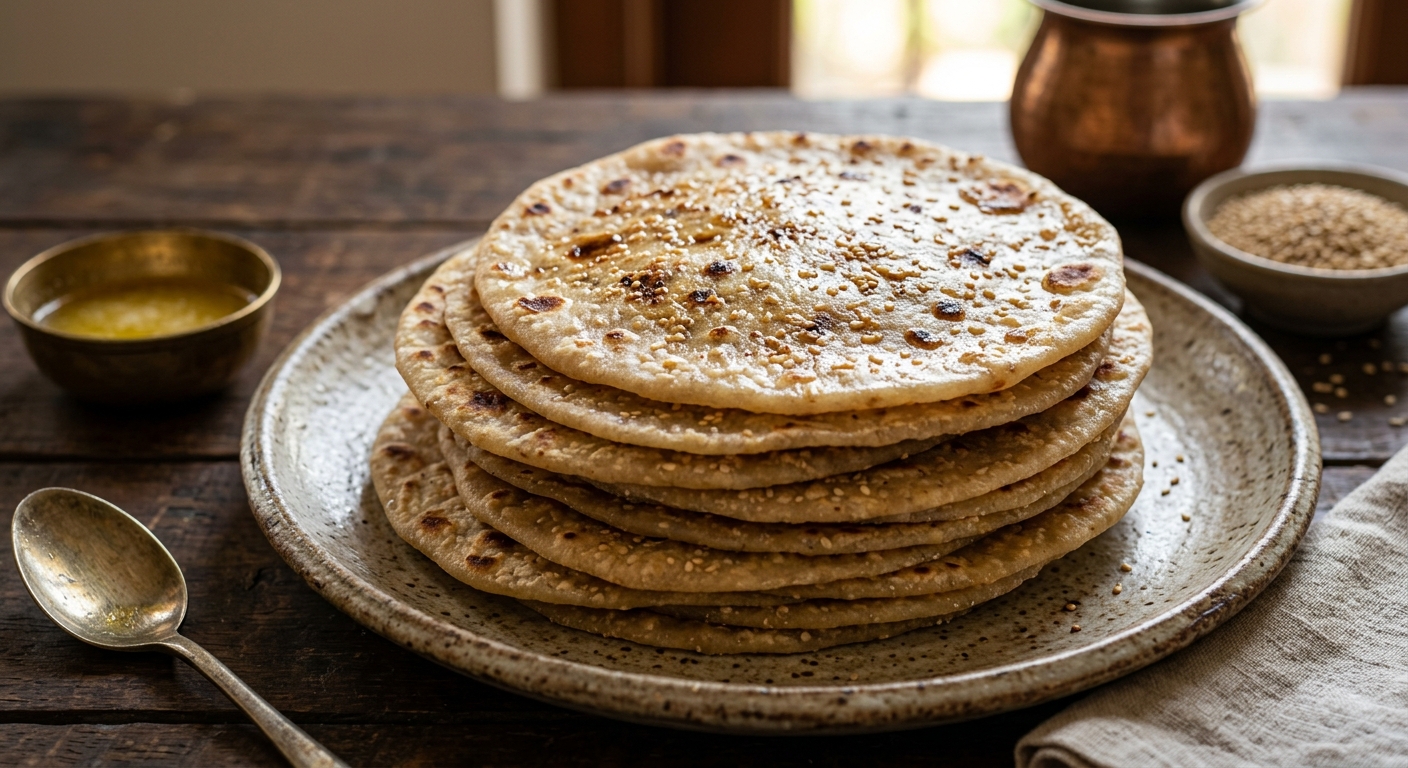 Sesame Stuffed Sweet Flatbread (Ellu Holige / Til Obbattu)